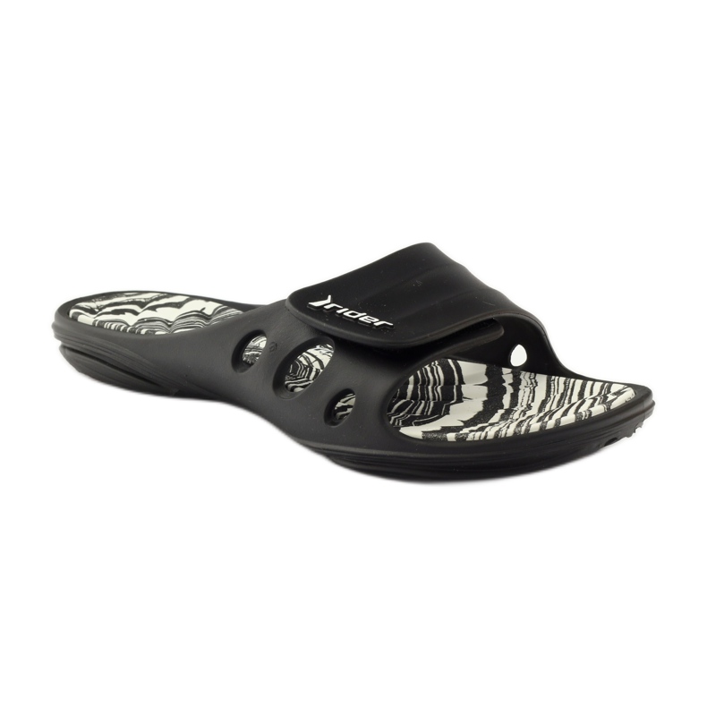 Rider 82213 zapatillas piscina velcro negro blanco 1