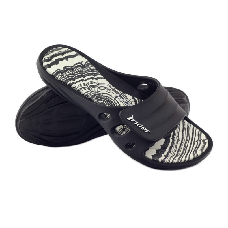 Rider 82213 zapatillas piscina velcro negro blanco 3