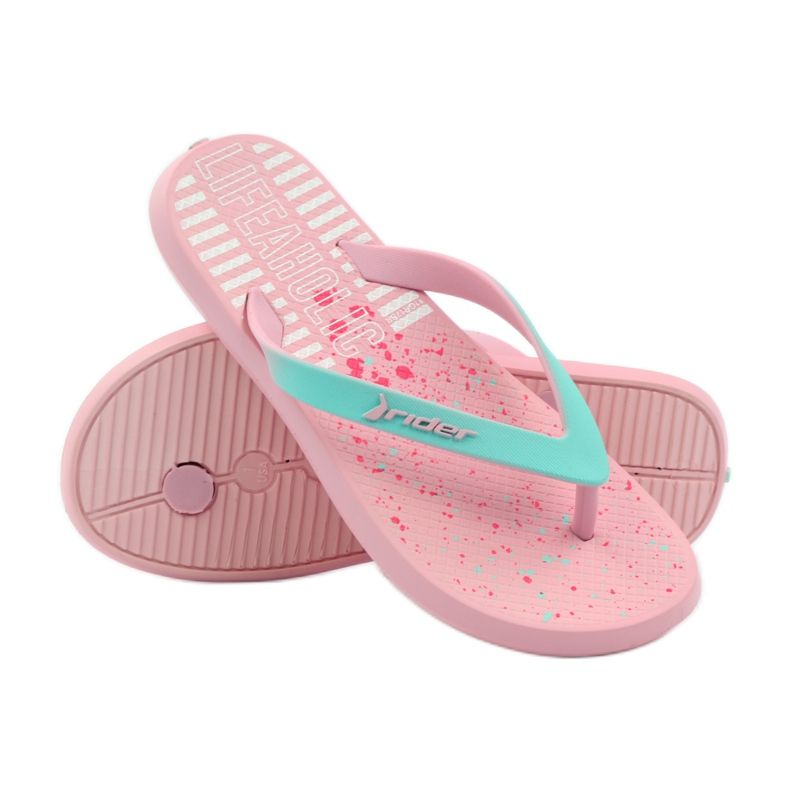 Chanclas para niños Rider 82365 rosado verde 3