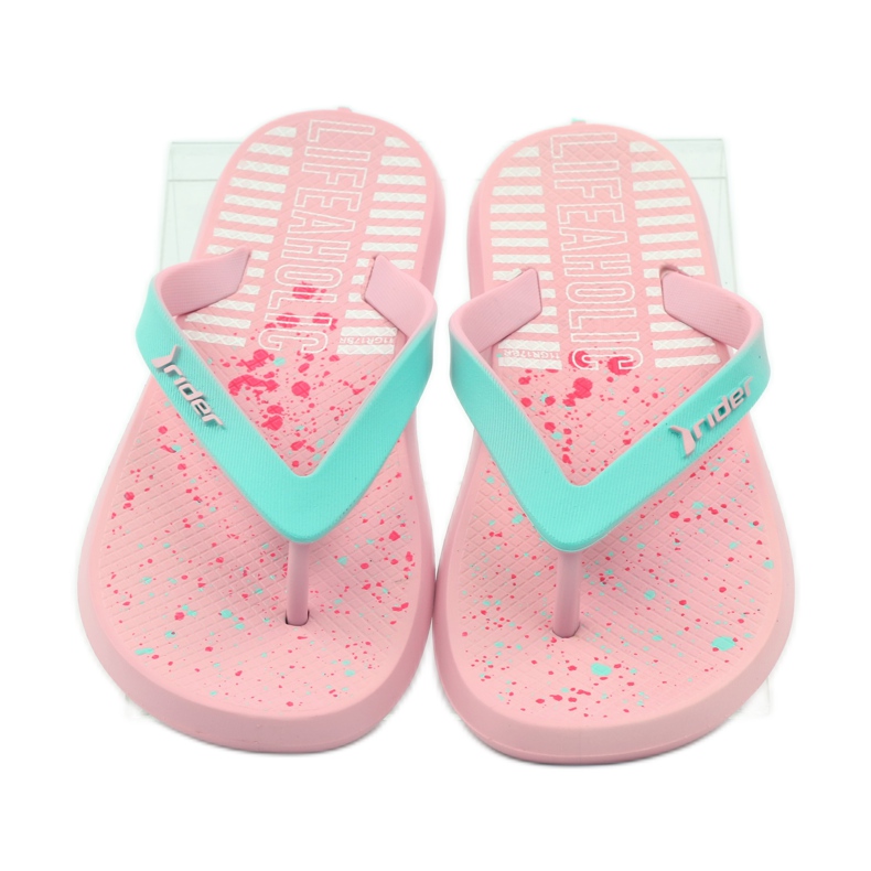 Chanclas para niños Rider 82365 rosa verde 4