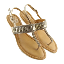 Chanclas con piedras doradas doradas dorado 3