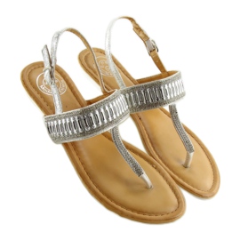 Chanclas con piedras plateadas 6700 Silver gris 2