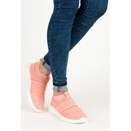 Kylie Zapatillas deportivas sin cordones de tela rosa 2