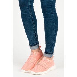 Kylie Zapatillas deportivas sin cordones de tela rosa 1