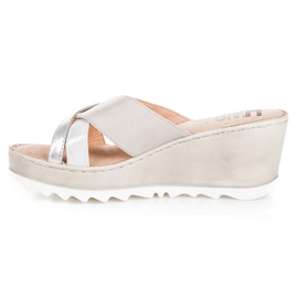 Kylie Zapatillas cuña marrón gris 2