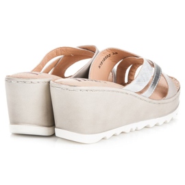 Kylie Zapatillas cuña marrón gris 3
