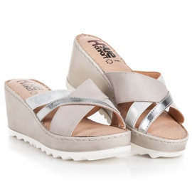 Kylie Zapatillas cuña marrón gris 4