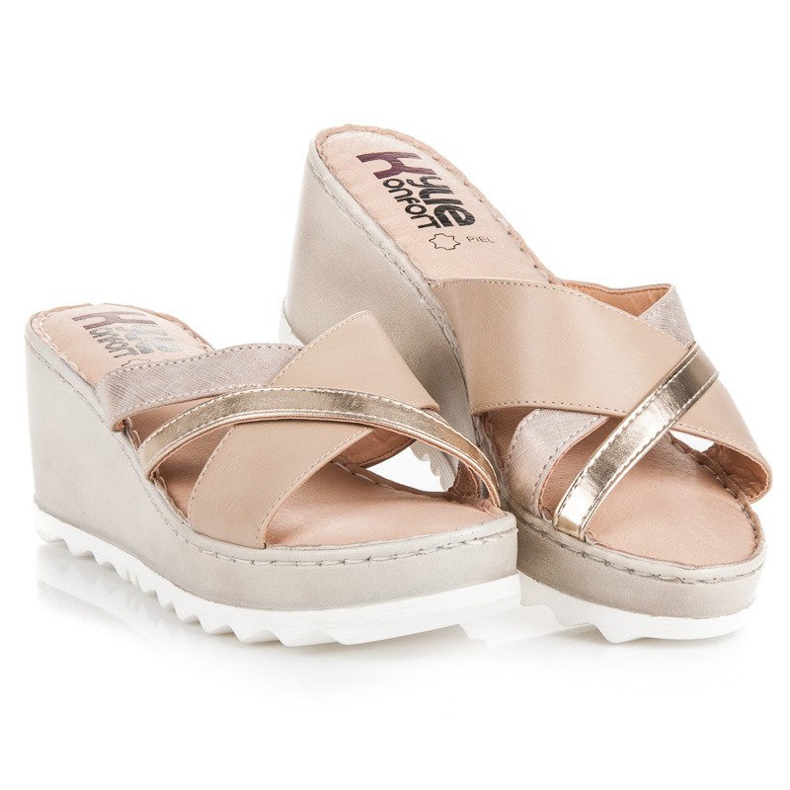 Kylie Zapatillas cuña marrón 1