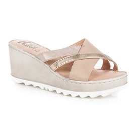 Kylie Zapatillas cuña marrón 3