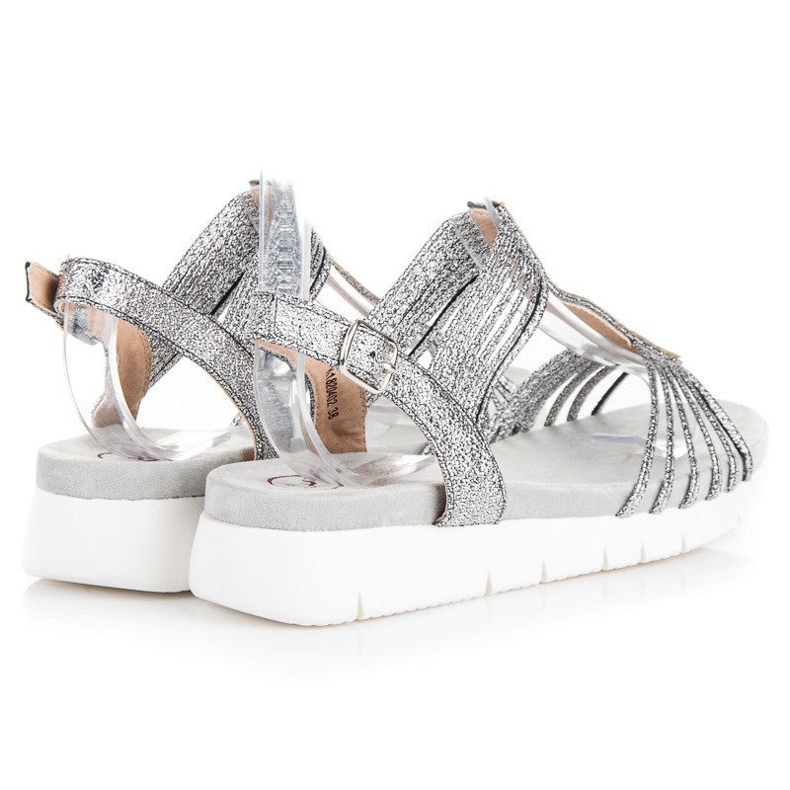 Kylie Sandalias con cristales gris 2