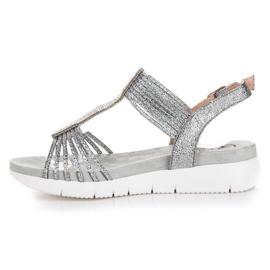 Kylie Sandalias con cristales gris 4