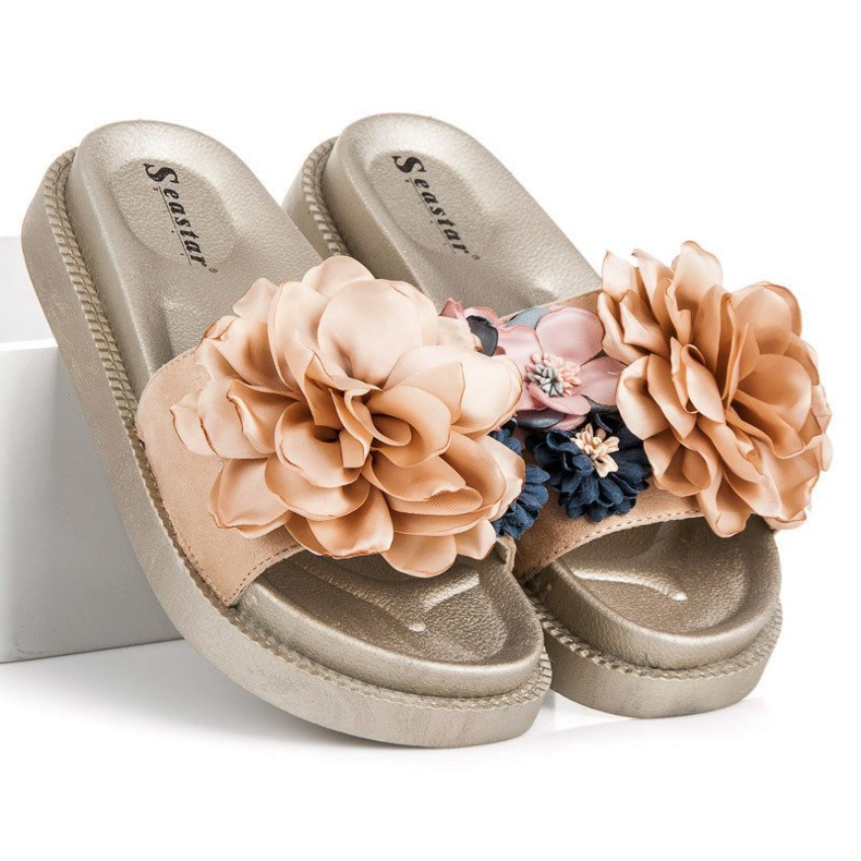 Seastar Zapatillas casa flores mujer amarillo 1