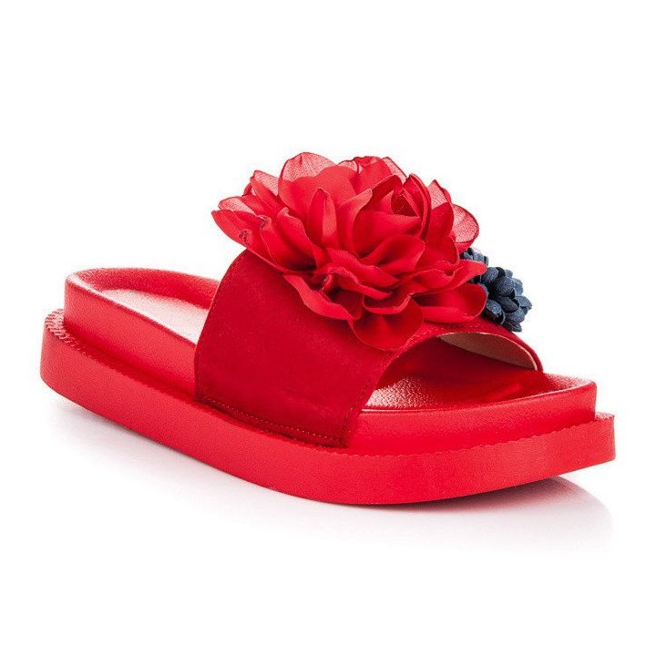 Seastar Zapatillas casa flores mujer rojo 1