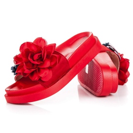 Seastar Zapatillas casa flores mujer rojo 3