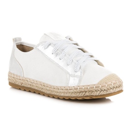 Seastar Alpargatas de ante con cordones blanco 2