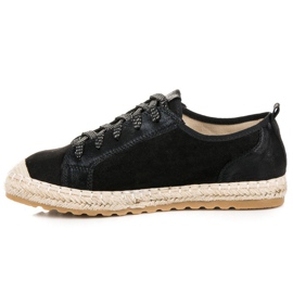 Seastar Alpargatas de ante con cordones negro 4
