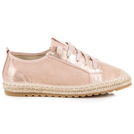 Seastar Alpargatas de ante con cordones rosa 2