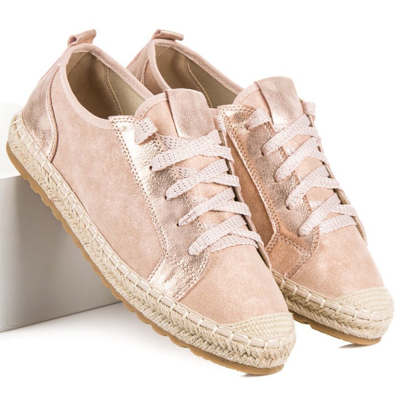 Seastar Alpargatas de ante con cordones rosa 1