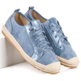 Seastar Alpargatas de ante con cordones azul 4