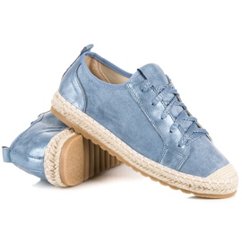 Seastar Alpargatas de ante con cordones azul 3