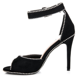 Seastar Sandalias de gamuza en un tacón alto negro 1