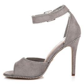 Seastar Sandalias de gamuza en un tacón alto gris 1