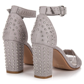 Seastar Sandalias de gamuza en un post gris 3