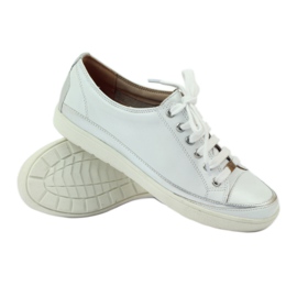 Deportivas deportivas mujer Caprice 23654 cuero blanco y plata gris 4