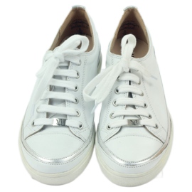 Deportivas deportivas mujer Caprice 23654 cuero blanco y plata gris 5