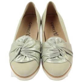 Caprice salón zapatos bajos zapatos de mujer 24607 beige dorado 4