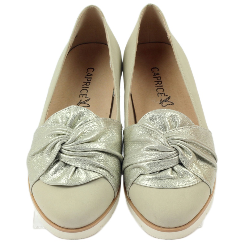 Caprice salón zapatos bajos zapatos de mujer 24607 beige dorado 4