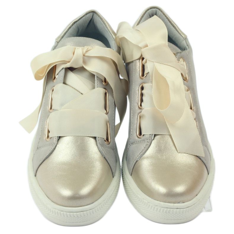 Zapatos de Filippo con plantilla de piel Creepers gris dorado 4