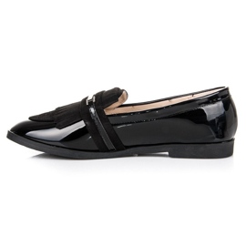 Ideal Shoes Mocasín lacado negro 3