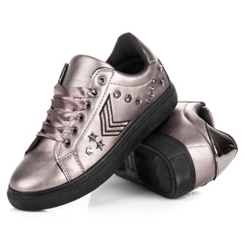 Zapatillas militares de moda gris multicolor rosado 2