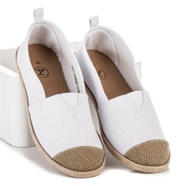 Mckeylor Alpargatas bailarinas blanco marrón 6