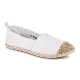 Mckeylor Alpargatas bailarinas blanco marrón 3