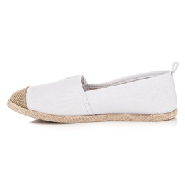 Mckeylor Alpargatas bailarinas blanco marrón 4