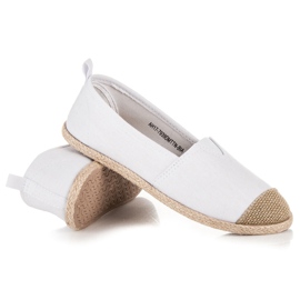 Mckeylor Alpargatas bailarinas blanco marrón 5