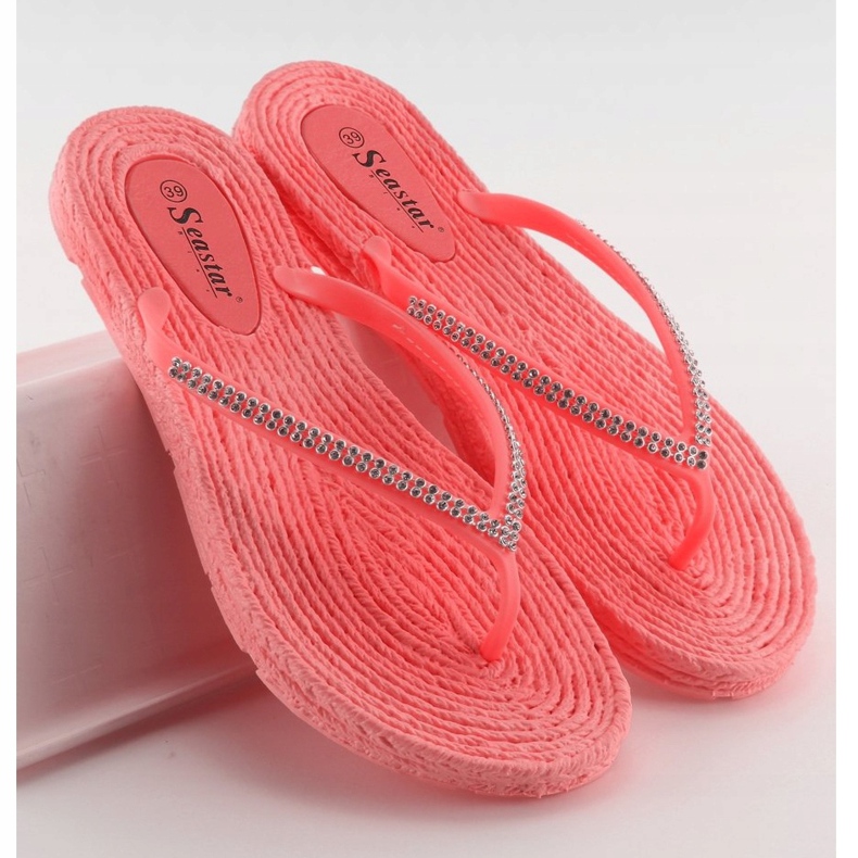 Chanclas rosas de goma CK40P Coral rosado 2