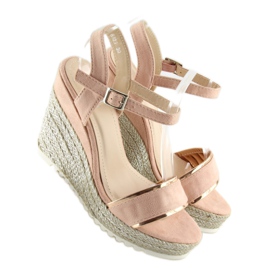 Sandalias, alpargatas en cuña rosa 6823 Rosa rosado 3