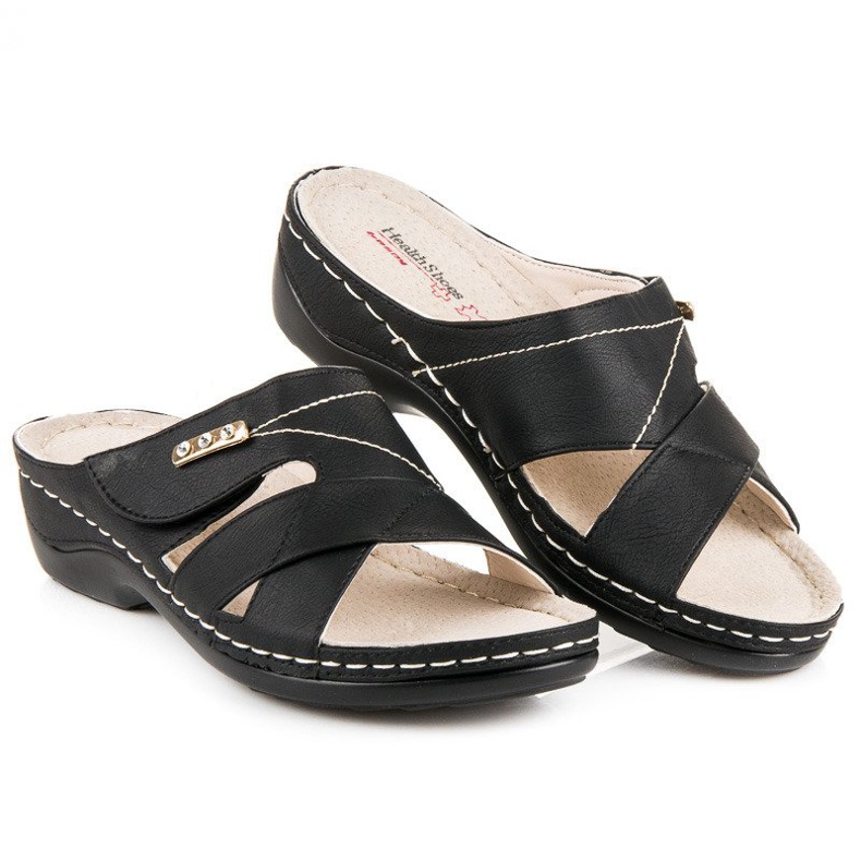 Hasby Cómodas zapatillas de verano negro 2