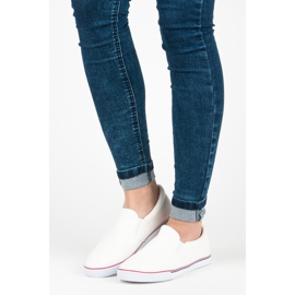 Hasby Pantuflas de tela blanco 6