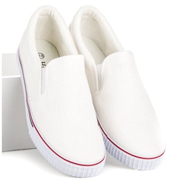 Hasby Pantuflas de tela blanco 5