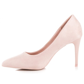 Tacones de ante en polvo rosado 2