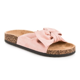 Queen Vivi Babuchas de ante con lazo rosado 4