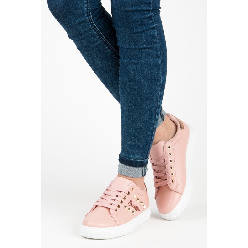 Zapatillas de deporte de moda con un enlace. rosa 1