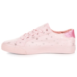 Deportivas de ante con estrellas rosado 4