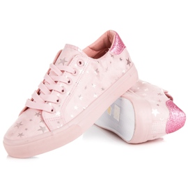 Deportivas de ante con estrellas rosado 5