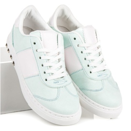 Sport Zapatillas de gamuza blanco verde 3
