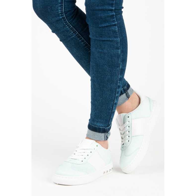 Sport Zapatillas de gamuza blanco verde 1